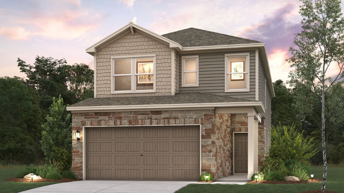 A house with a garage.