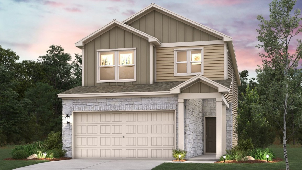 A house with a garage.