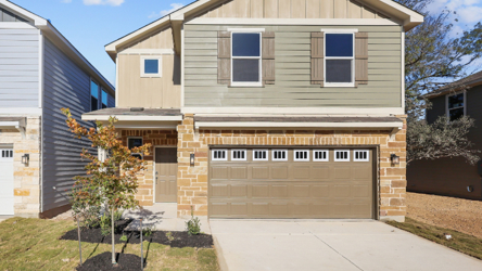 A house with a garage.