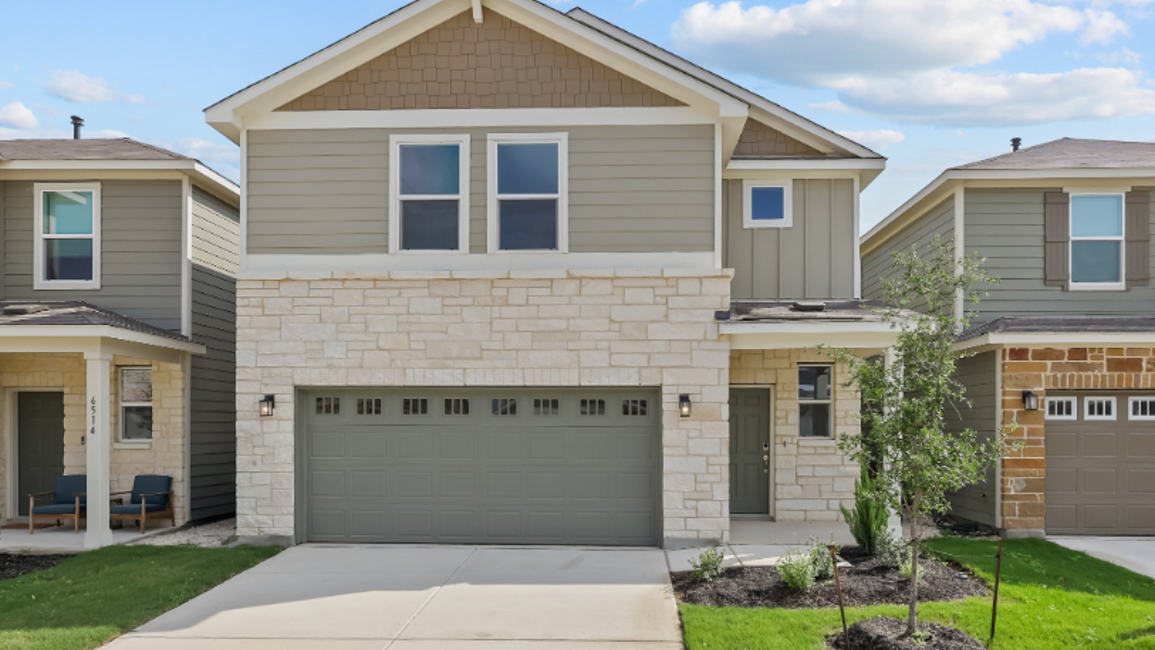 A house with a garage.