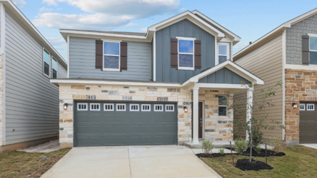 A house with a garage.