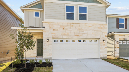 A house with a garage.