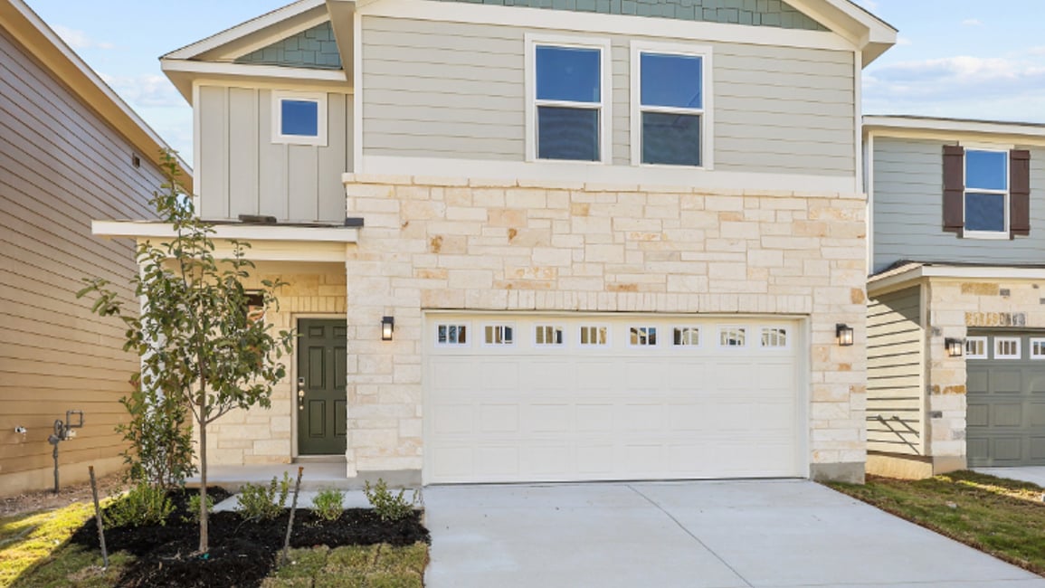 A house with a garage.