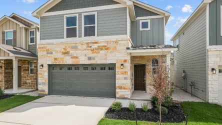 A house with a garage.