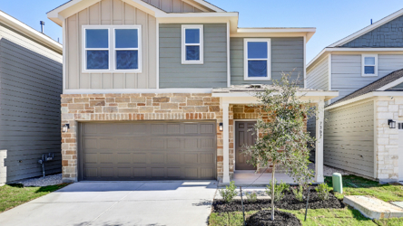 A house with a garage.