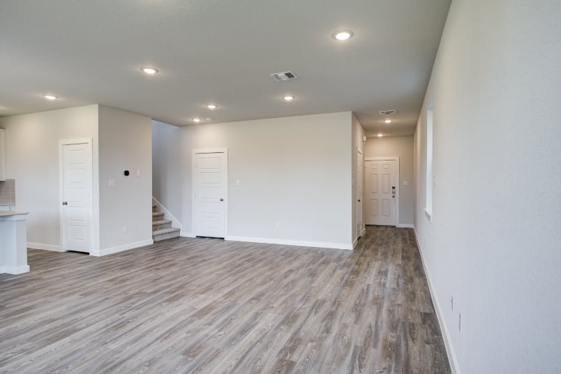 A room with white doors.