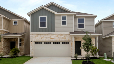 A house with a garage.
