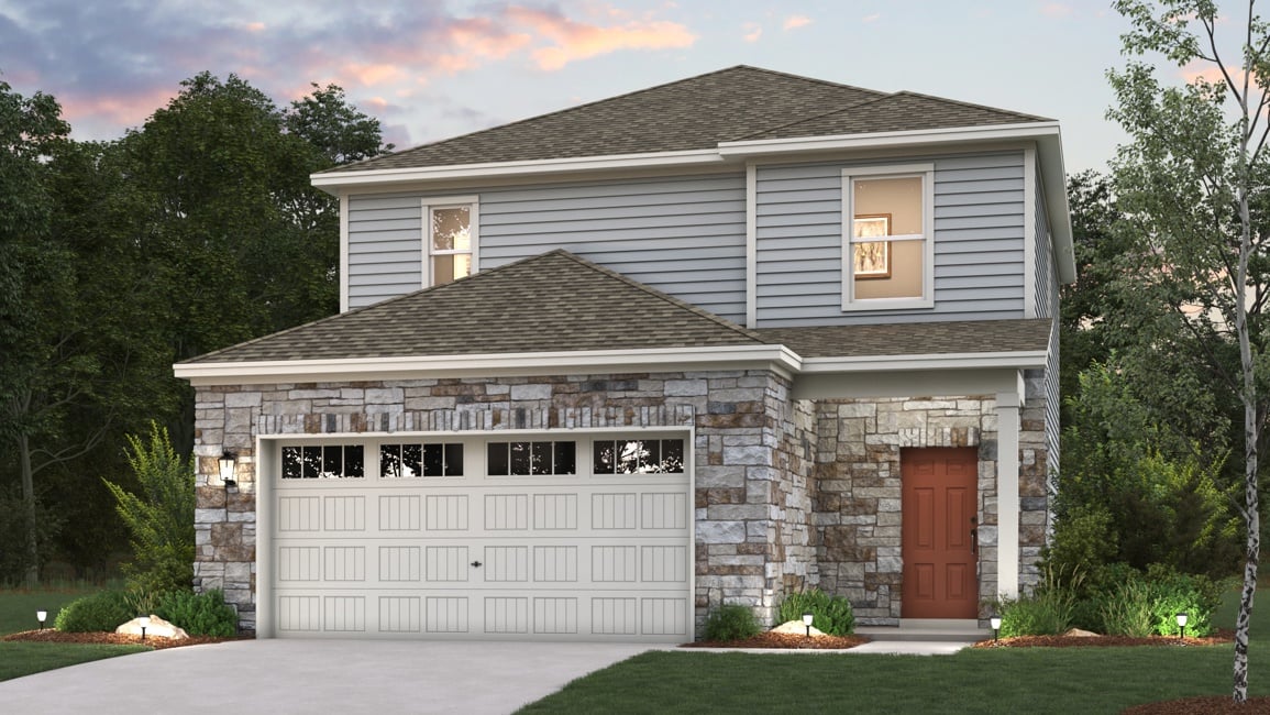 A house with a garage.
