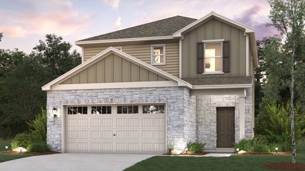 A house with a garage.