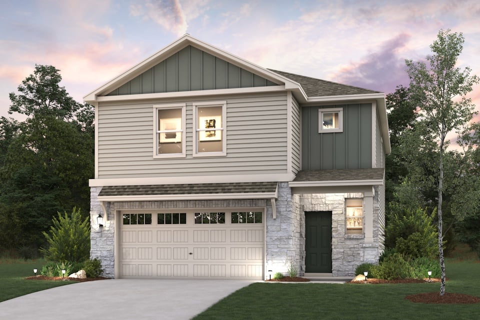 A house with a garage.