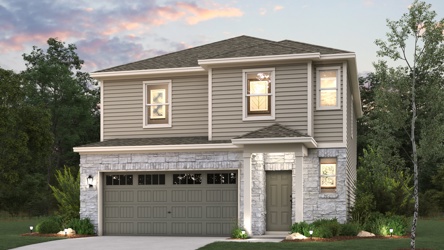 A house with a garage.