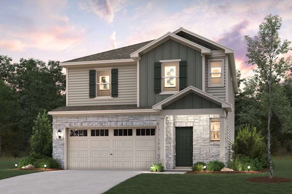 A house with a garage.