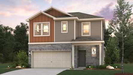 A house with a garage.