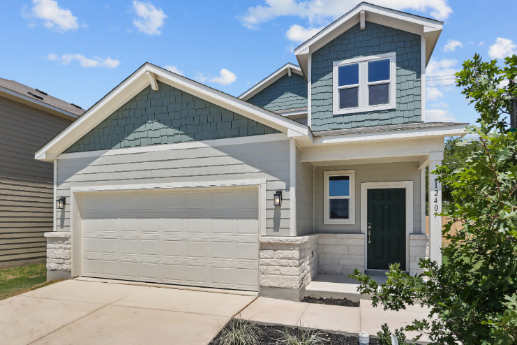 A house with a garage.