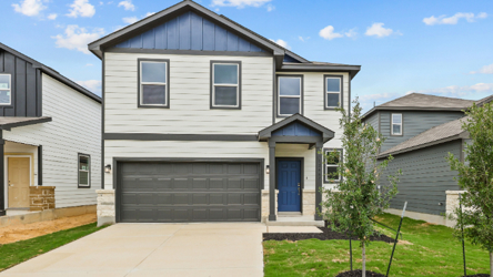 A house with a garage.