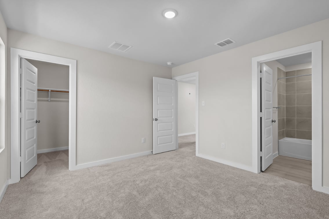 A room with white doors.