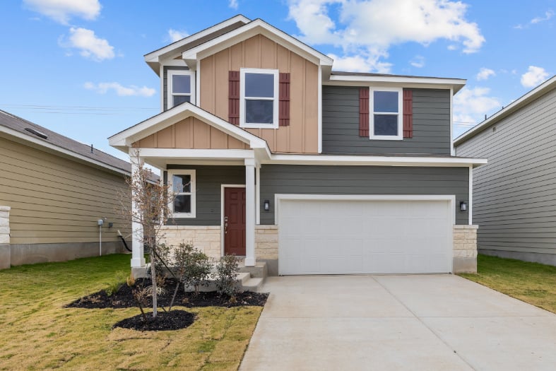 A house with a garage.