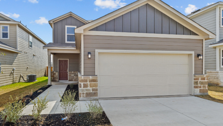 A house with a garage.