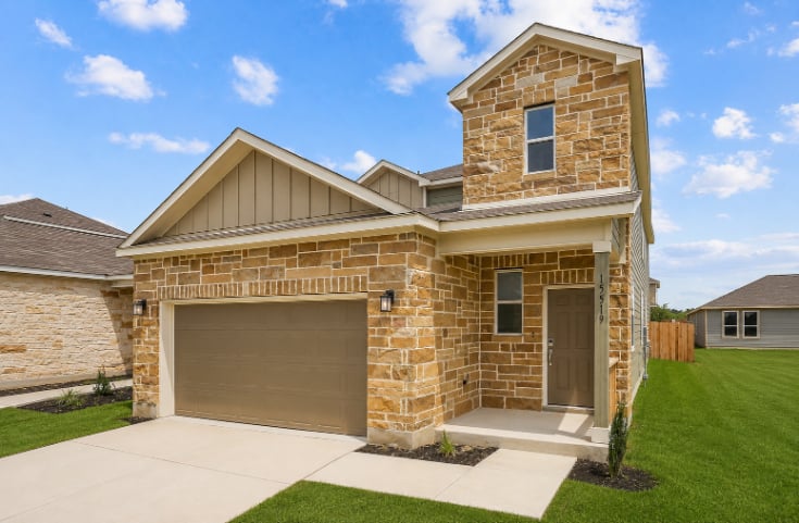 A house with a garage.