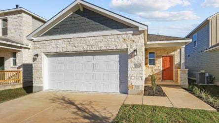 A garage and a house.