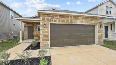 A house with a garage.