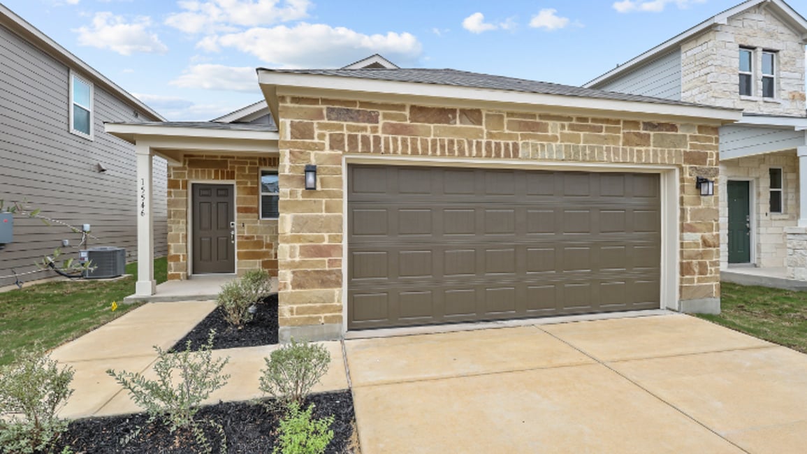 A house with a garage.
