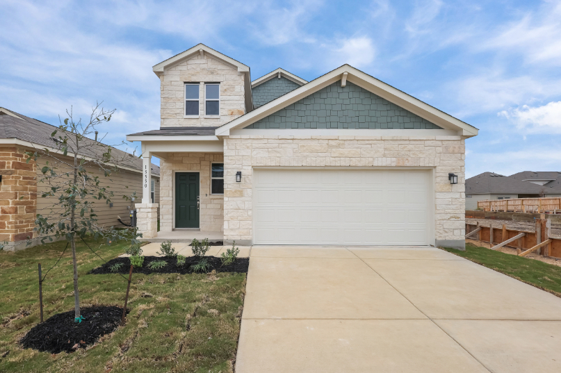 A house with a garage.