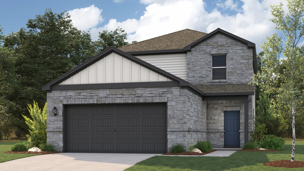 A house with a garage.