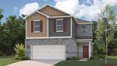 A house with a garage.