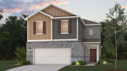 A house with a garage.