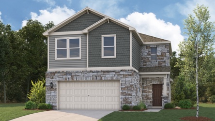 A house with a garage.