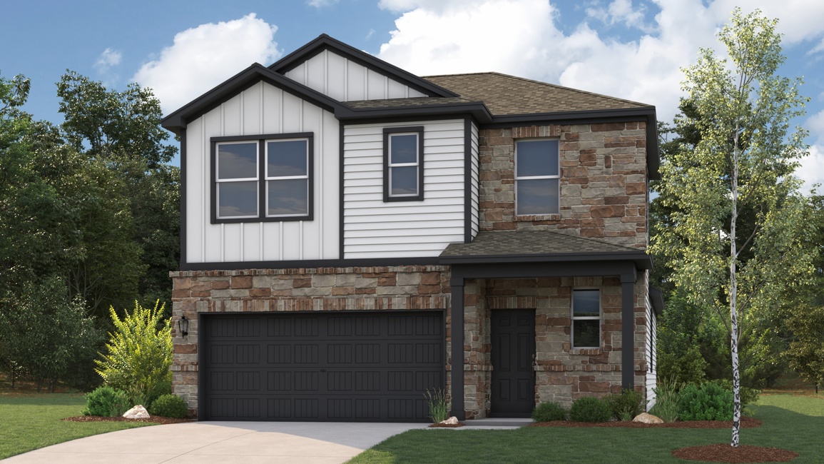 A house with a garage.
