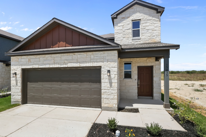 A house with a garage.