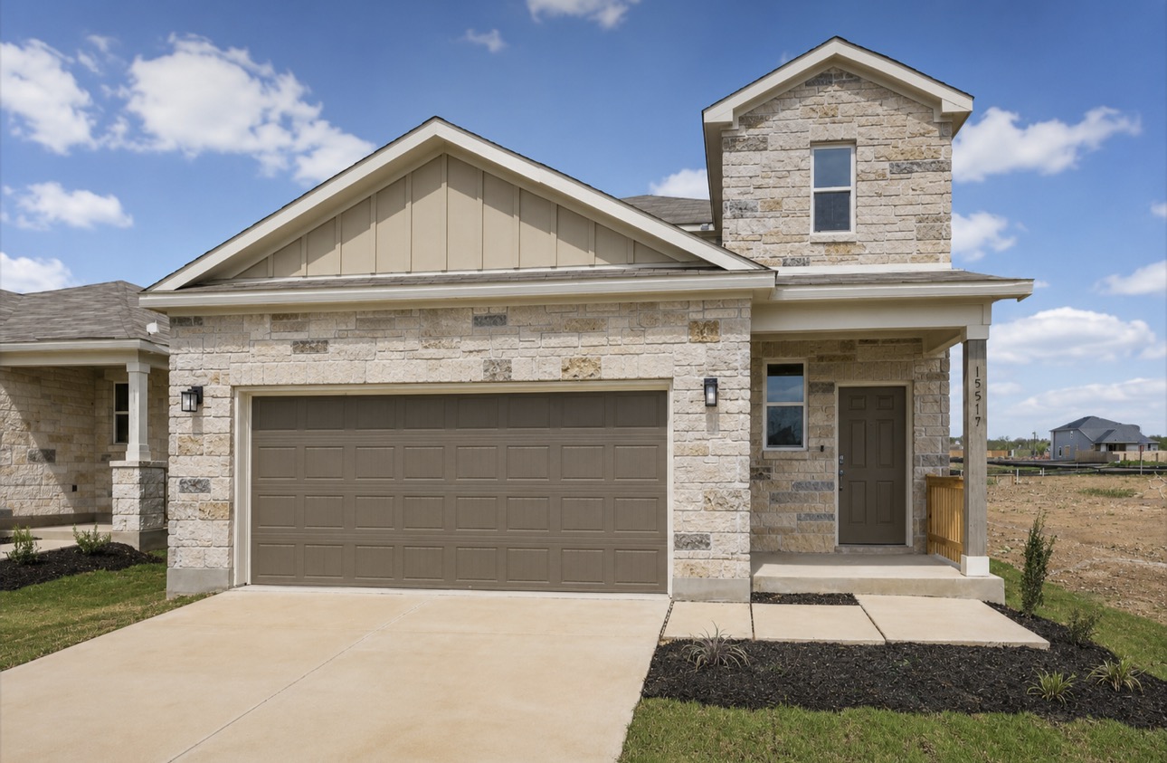 A house with a garage.