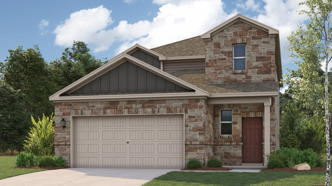 A house with a garage.