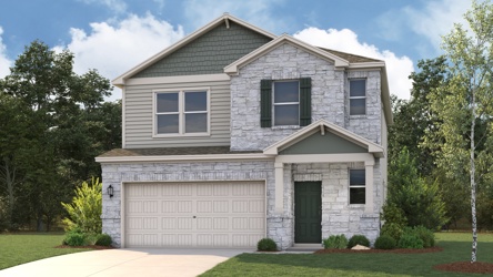 A house with a garage.