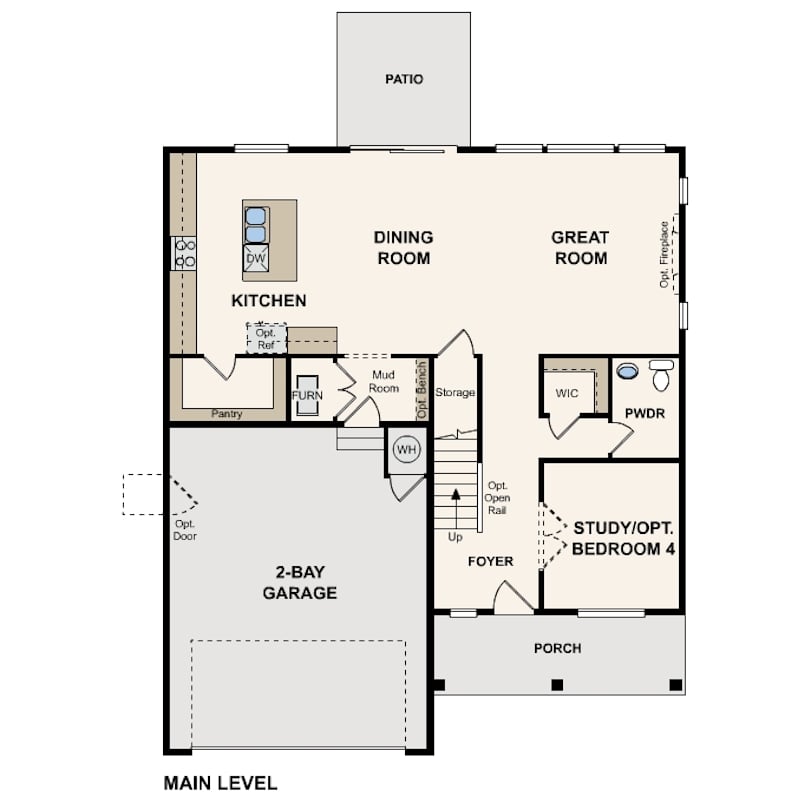 Floor 1 of Arcadia Plan at Montgomery Farms by Century Communities