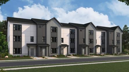 A large building with many windows.