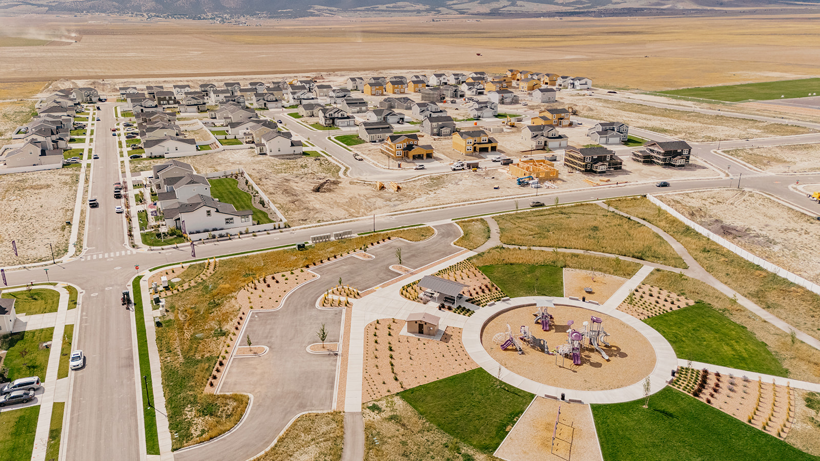 A roundabout in a city.