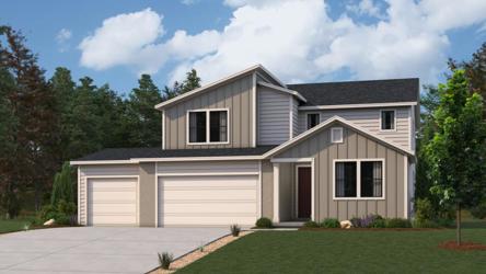 A house with a lawn and trees.