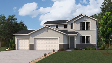 A house with a lawn.