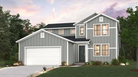 A house with a garage.