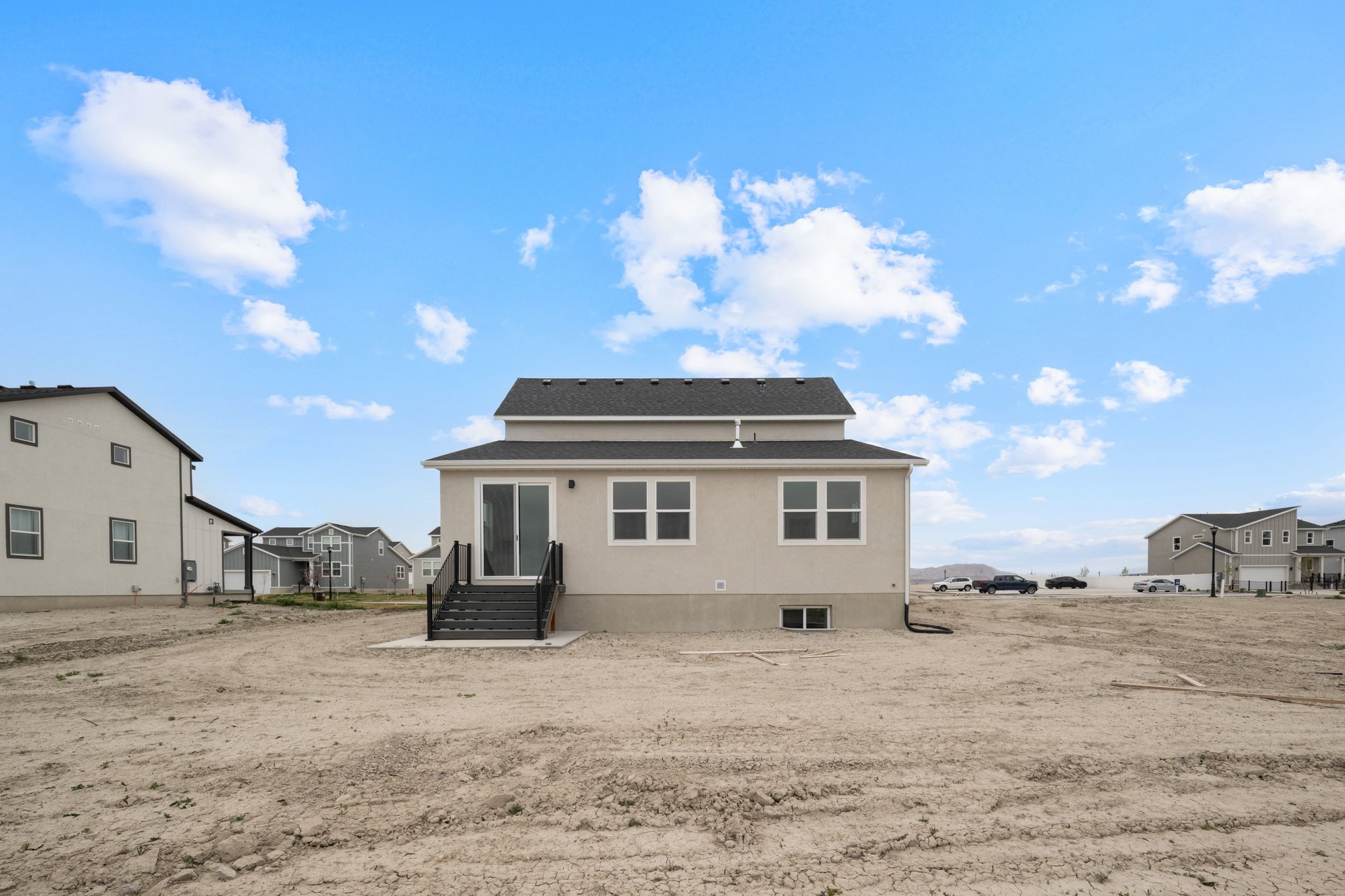 A house in a sandy area.