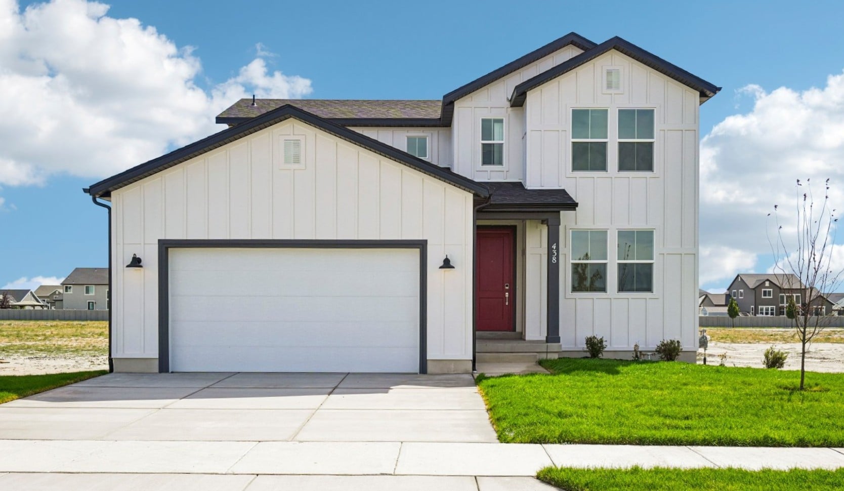 A house with a garage.
