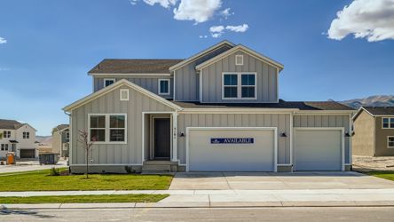 A building with a garage.