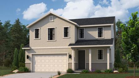 A house with a garage.