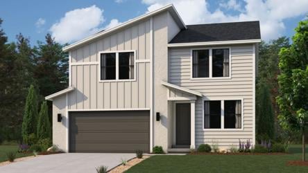 A house with a garage.