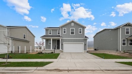 A house with a driveway.