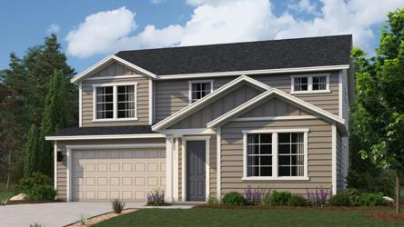 A house with a large front yard.