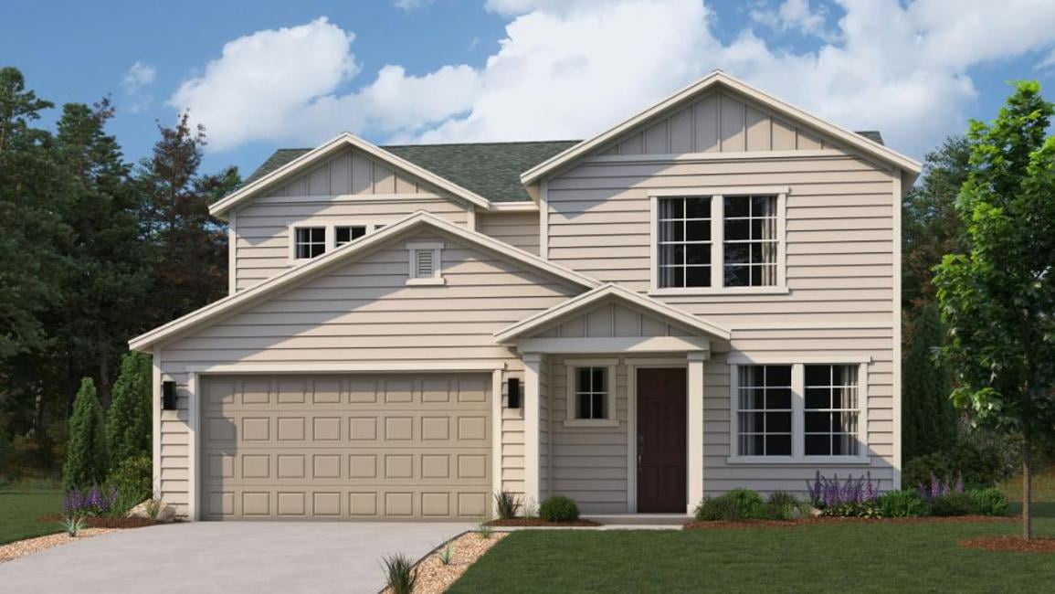 A house with a garage.